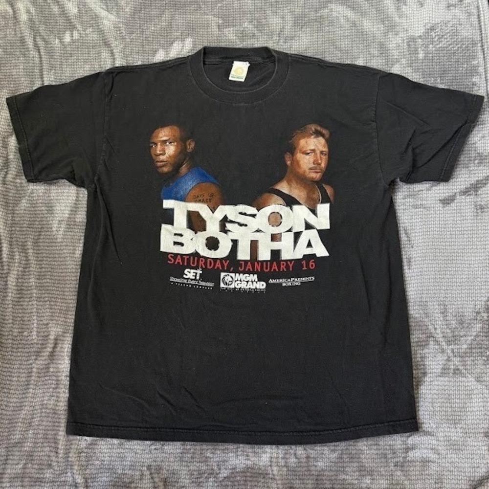 Vintage Mike Tyson vs Francois Botha‎ MGM Grand Boxing T-Shirt Black 1999 Promo